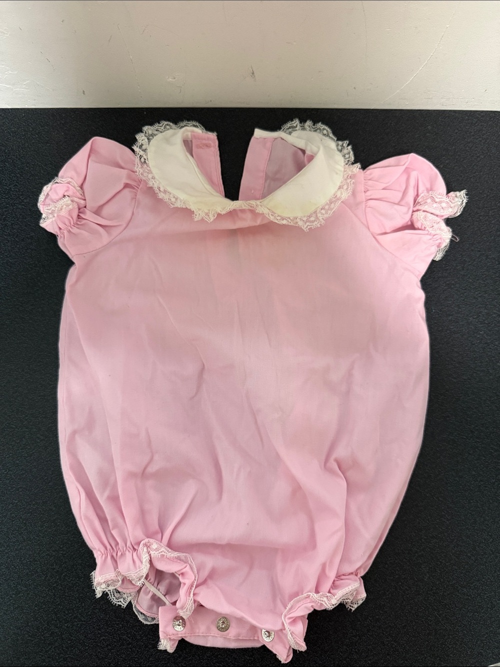 Carter's Pink Lace Collar One-Piece Bodysuit 80’s